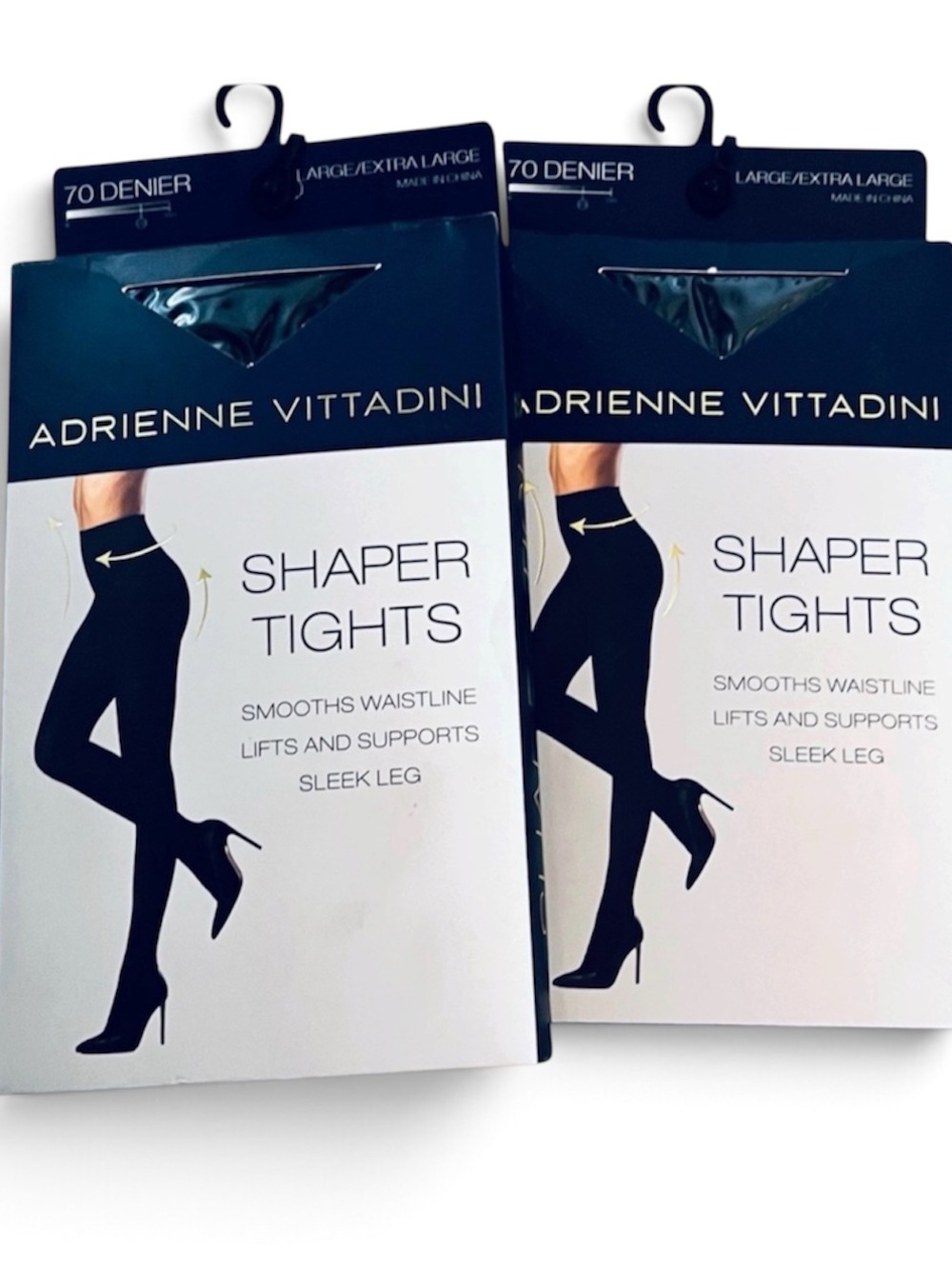 NIB • Two Packs of Adrienne Vittadini Black Shaper Tights • L/XL